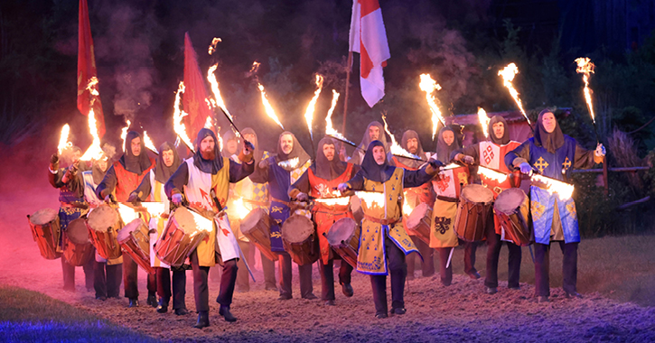 Fire drummers at Kynren, An Epic Tale of England